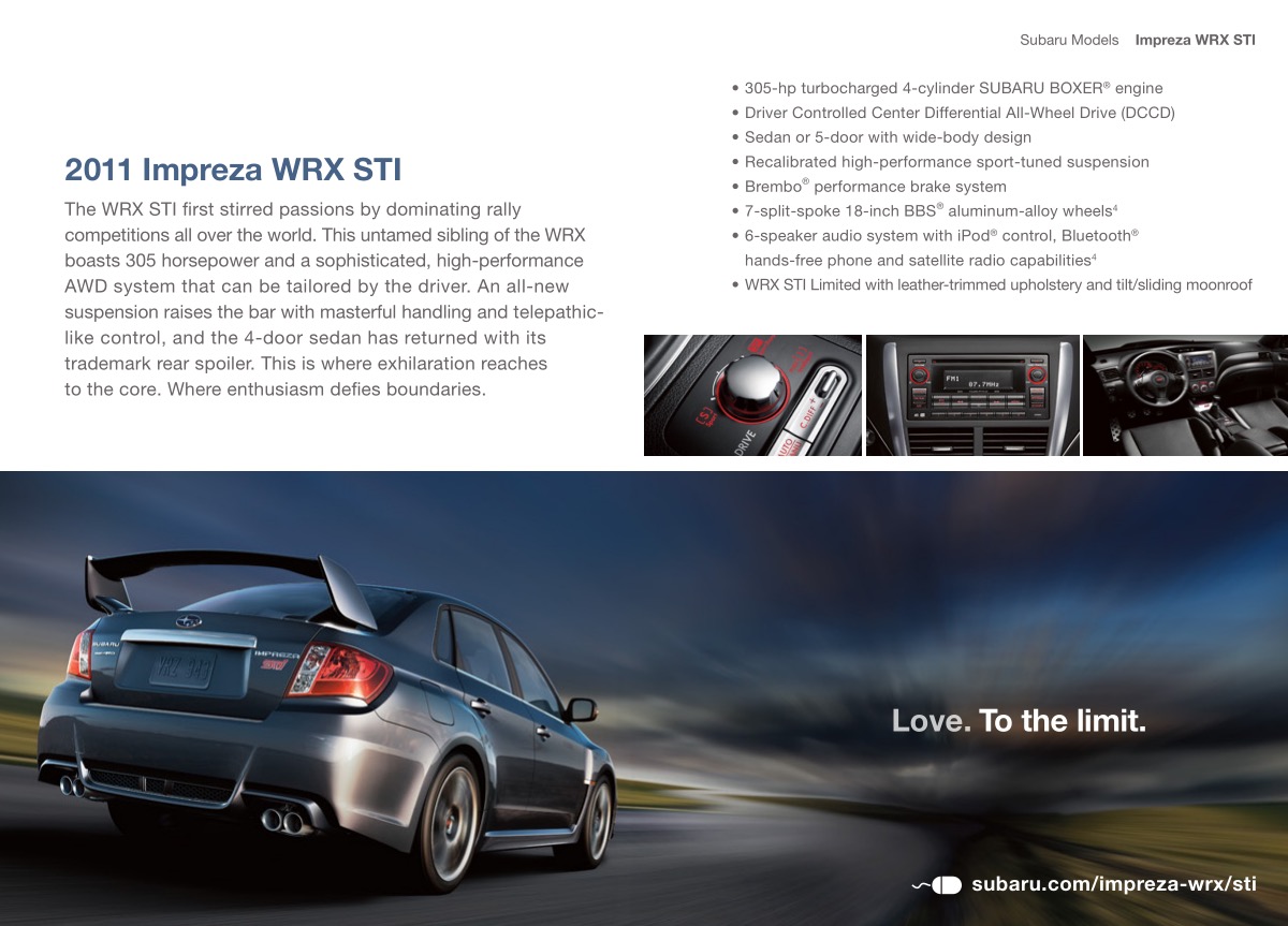 2011 Subaru Brochure Page 3